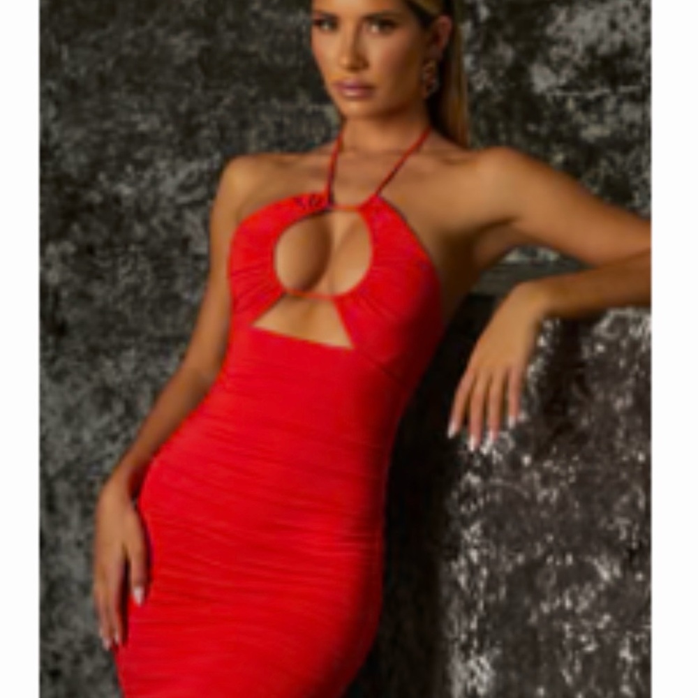 NWT Oh Polly Striking Red Backless Dress